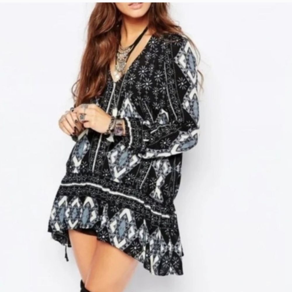 Free People Down By The Bay Tunic Bohemian Size XS